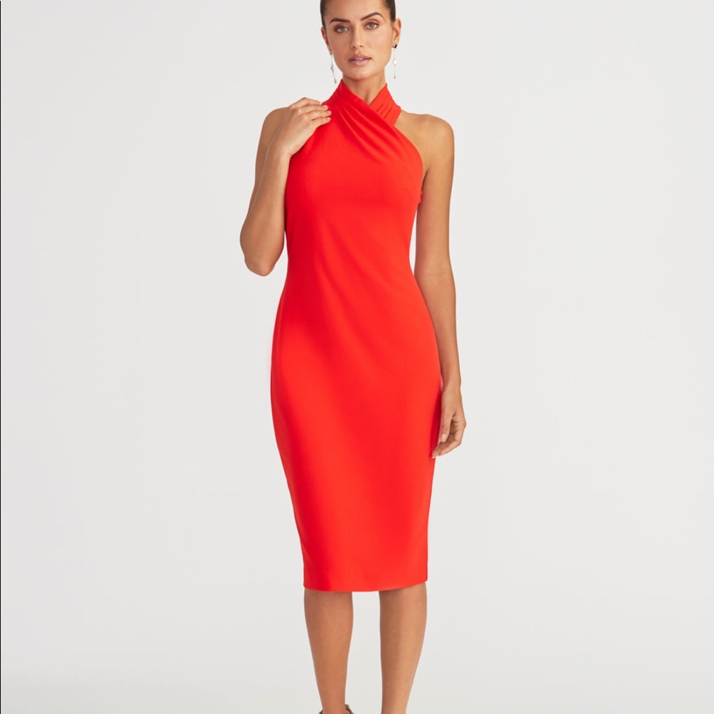 NWOT Rachel Rachel Roy Harland Midi Dress Sz L Red/Orange